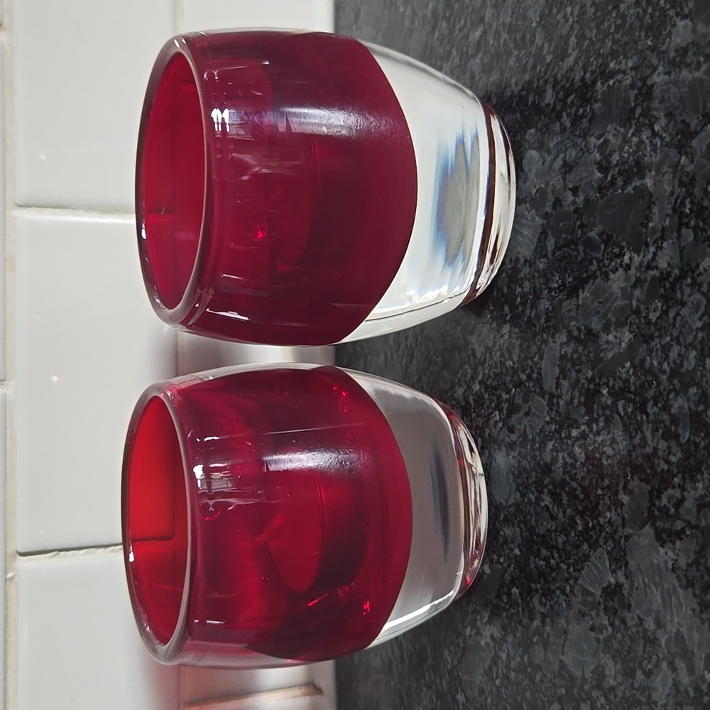 Crate&Barrel "Diva" Ruby Glass Votive Candle Holders - Picture 10 of 10